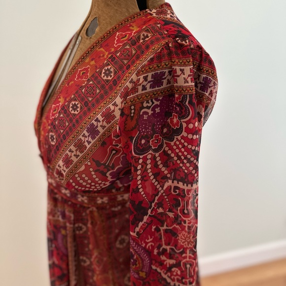 Ranna Gill size 6 Red Ceret Maxi Dress - Anthropologie - Picture 12 of 16